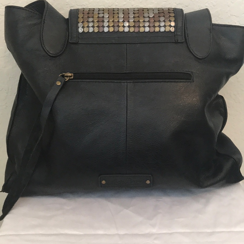 Lucky Brand Black Shoulder Purse W/ Copper Design